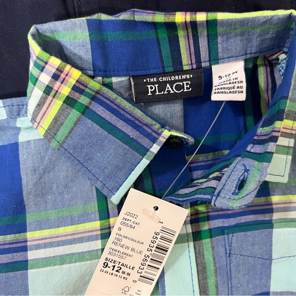 NWT Children’s Place Button Down Shirt & Shorts w/belt Size 9-12 Months - Picture 4 of 4